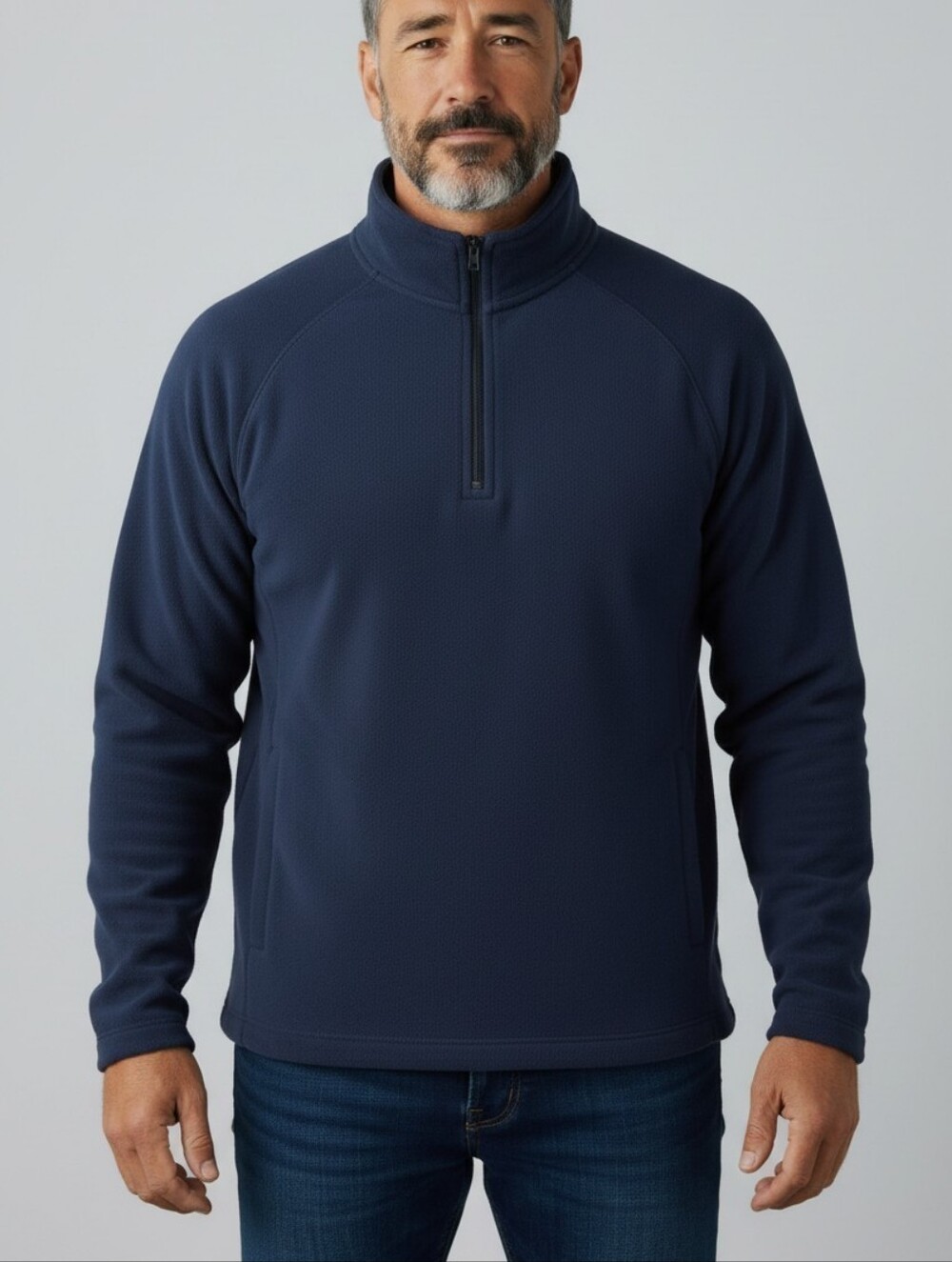NWT Men's Navy Quarter-Zip Performance Sweater By St. Johns Bay 2X